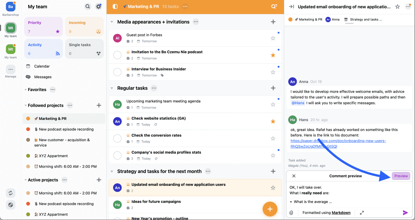 Comments in Nozbe – Formatting, Preview, and Video for Better Team ...