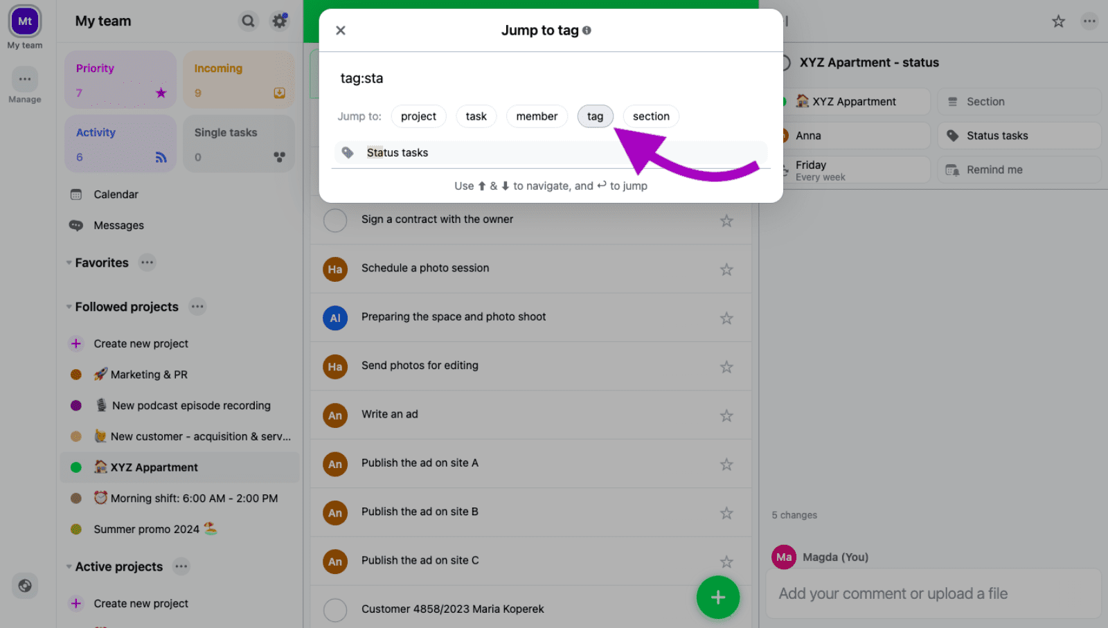 Enhance Your Project Tracking with Status Tasks in Nozbe - Productivity ...