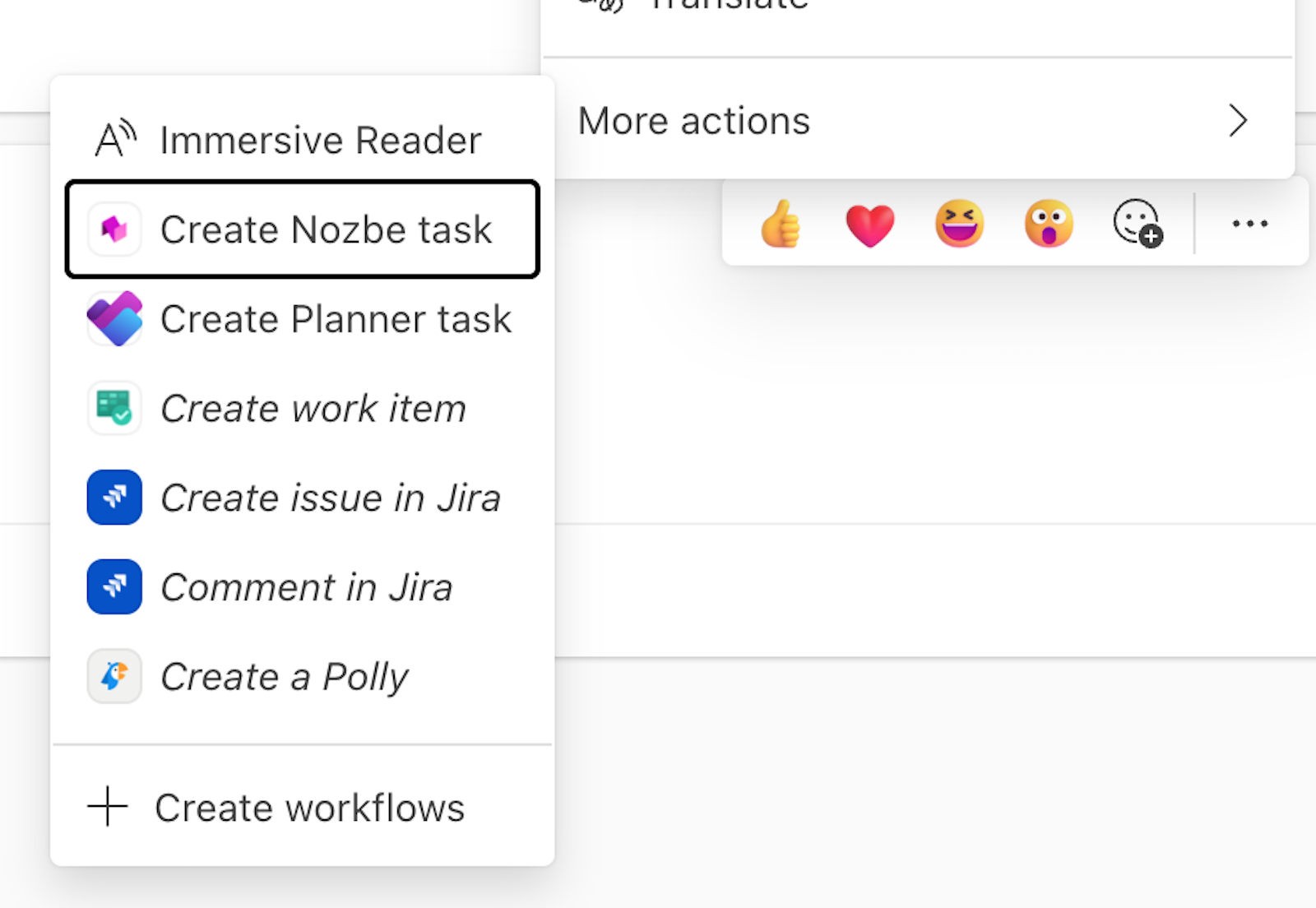 Nozbe integration with MS Teams