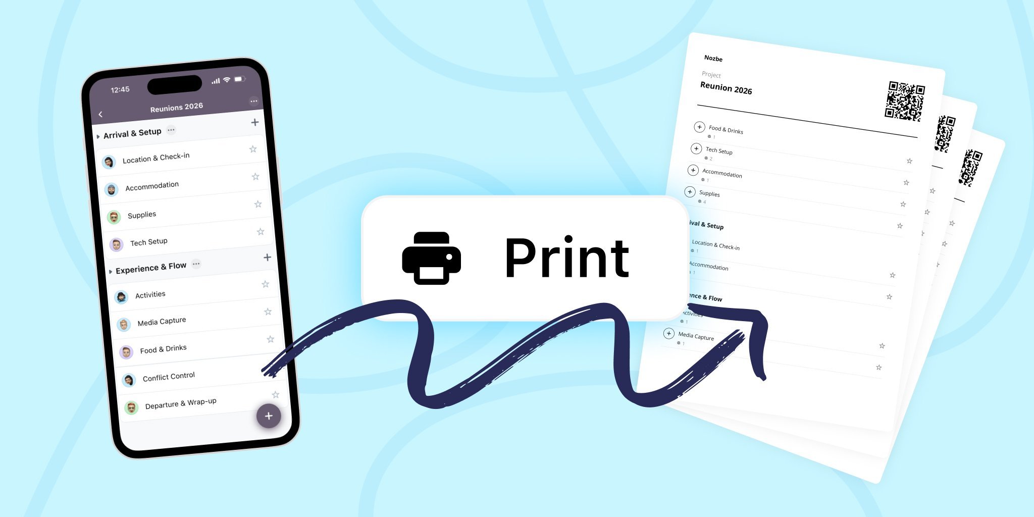New Nozbe features: printing tasks, MS Teams, and multi-edit