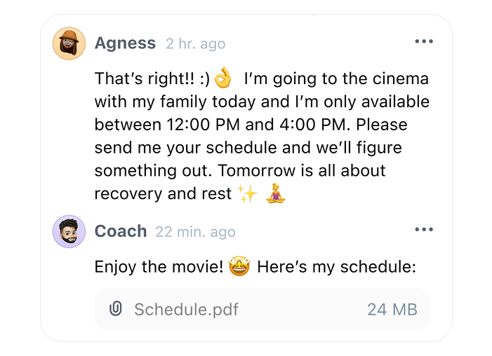 Communicate in task comments