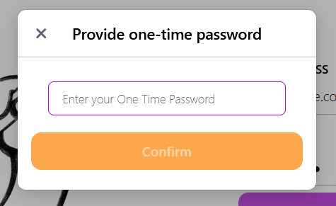 provide one time password