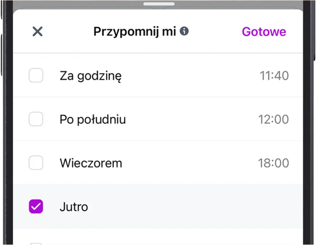 Przypomnienia i powiadomienia