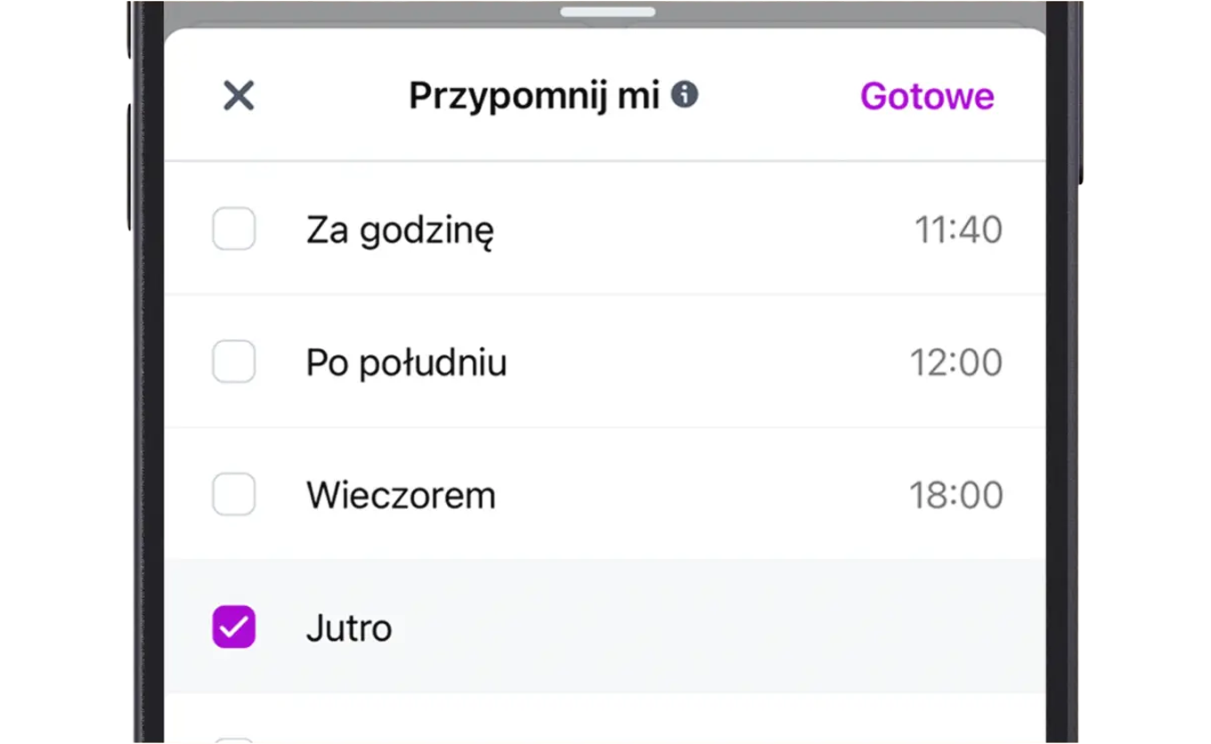 Przypomnienia i powiadomienia